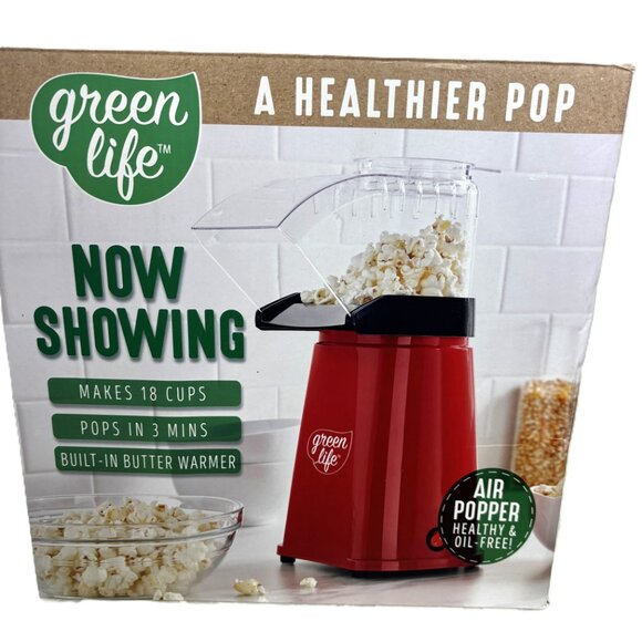 GreenLife Electric Hot Air Corn Popper w/ Measuring Cup & Butter Melting Tray - Picture 4 of 13